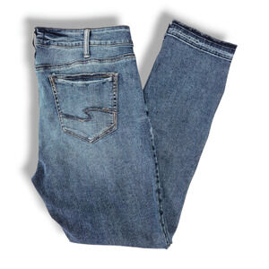 Silver Jeans Co. Elyse Custom Split Hem Mid Rise Straight Jeans Sz. 34x32 Indigo